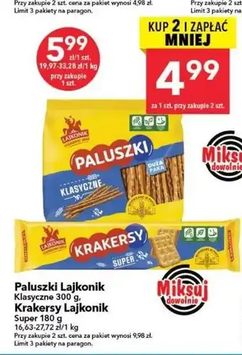 Paluszki Lajkonik Klasyczne 300 g, Krakersy Lajkonik Super 180 g