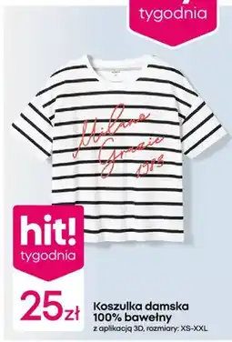 Pepco Koszulka damska 100% bawełny z aplikacją 3D oferta