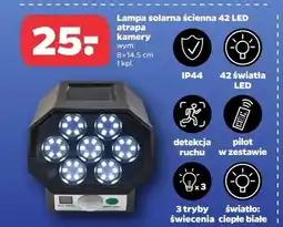 Netto Lampa solarna ścienna 42 LED strapa kamery oferta