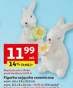 Auchan Figurka zajączka ceramiczna wym.: 6,6 x 5,8 x 10,3 cm oferta