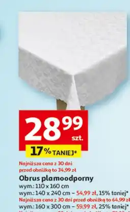 Auchan Obrus plamoodporny wym.: 110 x 160 cm oferta