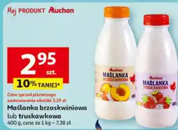 Auchan Maślanka brzoskwiniowa lub truskawkowa oferta
