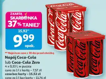 Napój Coca-Cola lub Coca-Cola Zero