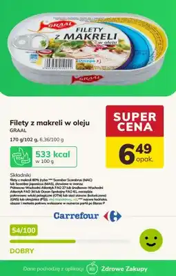 Carrefour Filety z makreli w oleju oferta