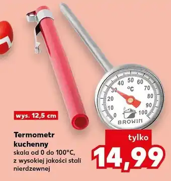 Termometr kuchenny skala od 0 do 100°C, z wyraźną jakości stali nierdzewnej