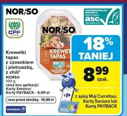 Carrefour Krewetki tapas z czosnkiem i pietruszką, z chili oferta