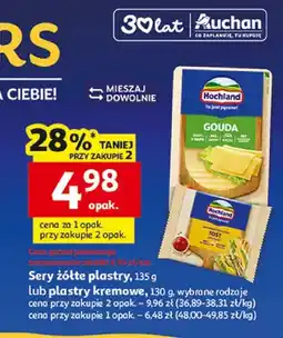 Auchan Sery żółte plastry lub plastry kremowe oferta