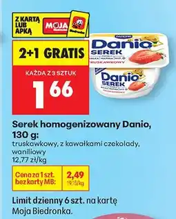 Biedronka Serek homogenizowany Danio truskawkowy 2+1 GRATIS oferta