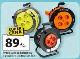Auchan Przedłużacz bębnowy 4 gniazdy, 4 rodzaje, 20-25 m oferta