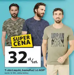 Auchan T-shirt męski, kamuflaż lub AOP, rozm. S-3XL, różne kolory oferta