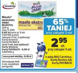 Carrefour Masło MAZURSKI SMAK MLEKPOL oferta