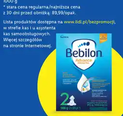 Lidl Bebilon Advance 2 mleko następne po 6 m-cu oferta