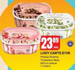 Chorten Lody Carte d'Or: Pistacja, Brownie, Truskawka z Bezą oferta
