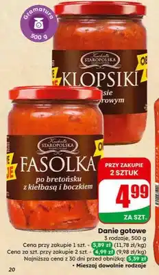 Dino Danie gotowe fasolka po bretońsku z kiełbasą i boczkiem oferta