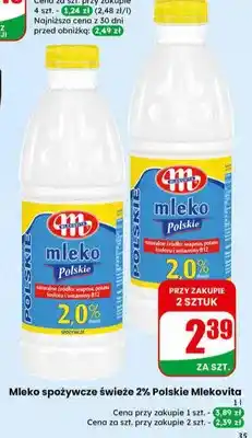 Dino Mleko spożywcze świeże 2% Polskie oferta