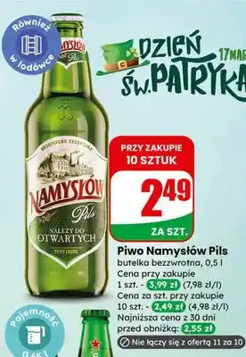 Piwo Namysłów Pils butelka bezwrotna