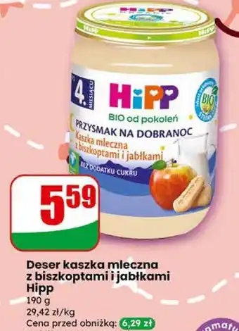 Dino Deser kaszka mleczna z biszkoptami i jabłkami Hipp oferta