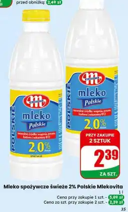Dino Mleko spożywcze świeże 2% Polskie Mlekovita oferta