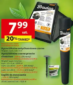 Auchan Agrowłóknina antychwastowa czarna 50 g/m², wym.: 0,8 x 5 m oferta