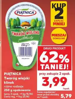 Kaufland Piątnica Twaróg wiejski klinek różne rodzaje 250 g opakowanie oferta