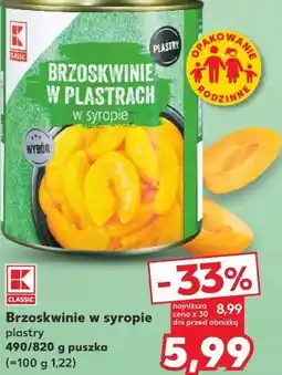 Kaufland Brzoskwinie w syropie plastry oferta