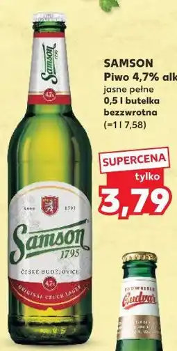 Kaufland Samson Piwo 4,7% alk. jasne pełne 0,5 l butelka bezzwrotna oferta