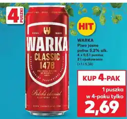 Kaufland Warka Piwo jasne pełne 5,2% alk oferta