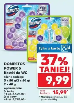 Kaufland DOMESTOS POWER 5 Kostki do WC różne rodzaje 3 x 50 g/2 x 50 g/2 x 48 g opakowanie oferta