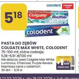 Stokrotka PASTA DO ZĘBÓW COLGATE MAX WHITE, COLODENT oferta
