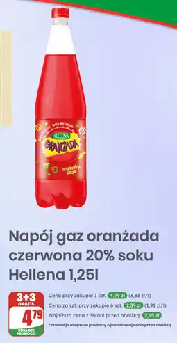 Dino Napój gaz oranżada czerwona 20% soku Hellena oferta