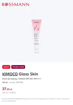 Rossmann KIMOCO Glass Skin Krem do twarzy, z filtrem SPF 50+ PA++++ 50 ml oferta
