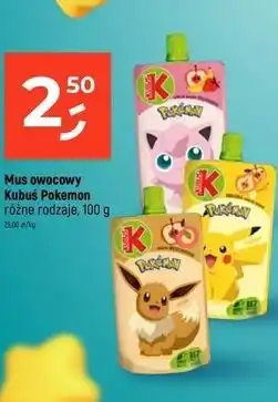Dealz Mus owocowy Kubuś Pokemon różne rodzaje oferta