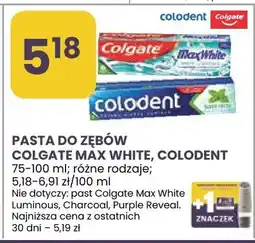 Stokrotka Pasta do zębów Colgate Max White, Colodent różne rodzaje oferta
