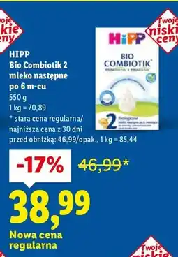 Lidl Mleko następne Bio Combiotik 2 po 6 m-cu oferta
