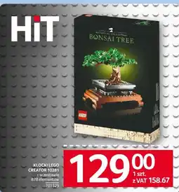 Selgros Klocki LEGO CREATOR 10281 Bonsai Tree oferta