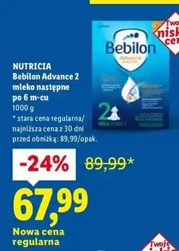 Lidl Mleko następne Bebilon Advance 2 po 6 m-cu oferta