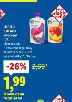 Lidl Mus owocowy, różne rodzaje oferta
