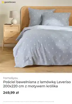 Home&You Pościel bawełniana z lamówką Leveriso 200x220 cm z motywem królika oferta