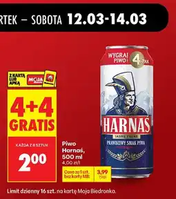 Biedronka Piwo Harnaś jasne pełne oferta