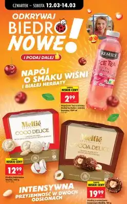 Biedronka Ice Tea o smaku białej herbaty z wiśnią oferta