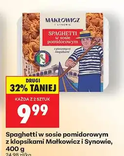 Biedronka Spaghetti w sosie pomidorowym z klopsikami oferta