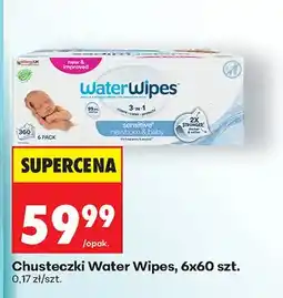 Biedronka Chusteczki nawilżone Water Wipes 3w1 sensitive newborn & baby oferta