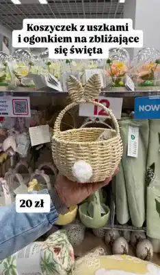 Pepco Koszyk wielkanocny pleciony z uszami królika oferta