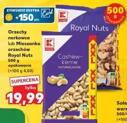 Kaufland Orzechy nerkowca lub Mieszanka orzechów Royal Nuts 500 g opakowanie oferta