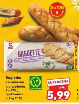 Kaufland Bagietka czosnkowa lub ziołowa 2 x 175 g opakowanie oferta