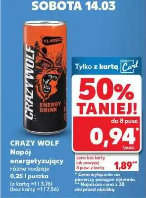 Kaufland CRAZY WOLF Napój energetyzujący różne rodzaje oferta