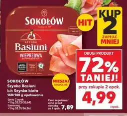 Kaufland SOKOŁÓW Szynka Basiuni lub Szynka biała 148/140 g opakowanie oferta