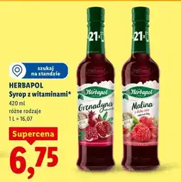 Lidl Syrop z witaminami grenadyna lub malina oferta