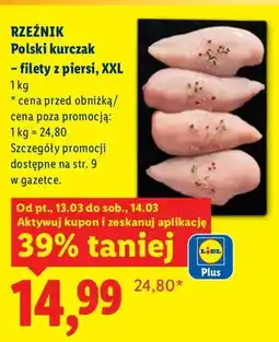 Lidl Rzeźnik Polski kurczak - filety z piersi, XXL oferta