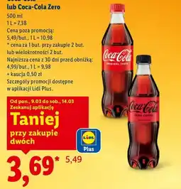 Lidl Napój Coca-Cola lub Coca-Cola Zero oferta